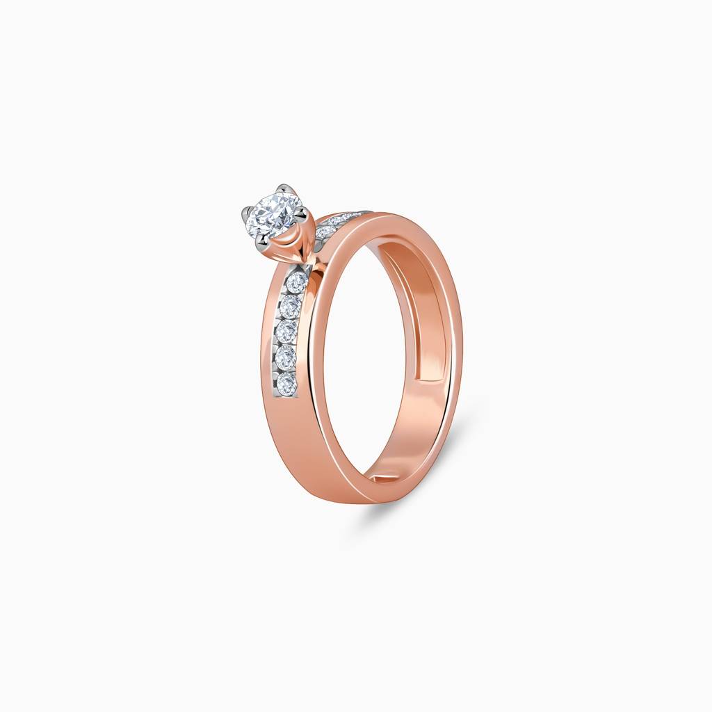 14K Rose Gold Smitten Solitaire Diamond Ring : GDLBBR025