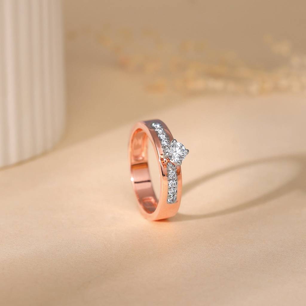 14K Rose Gold Smitten Solitaire Diamond Ring : GDLBBR025