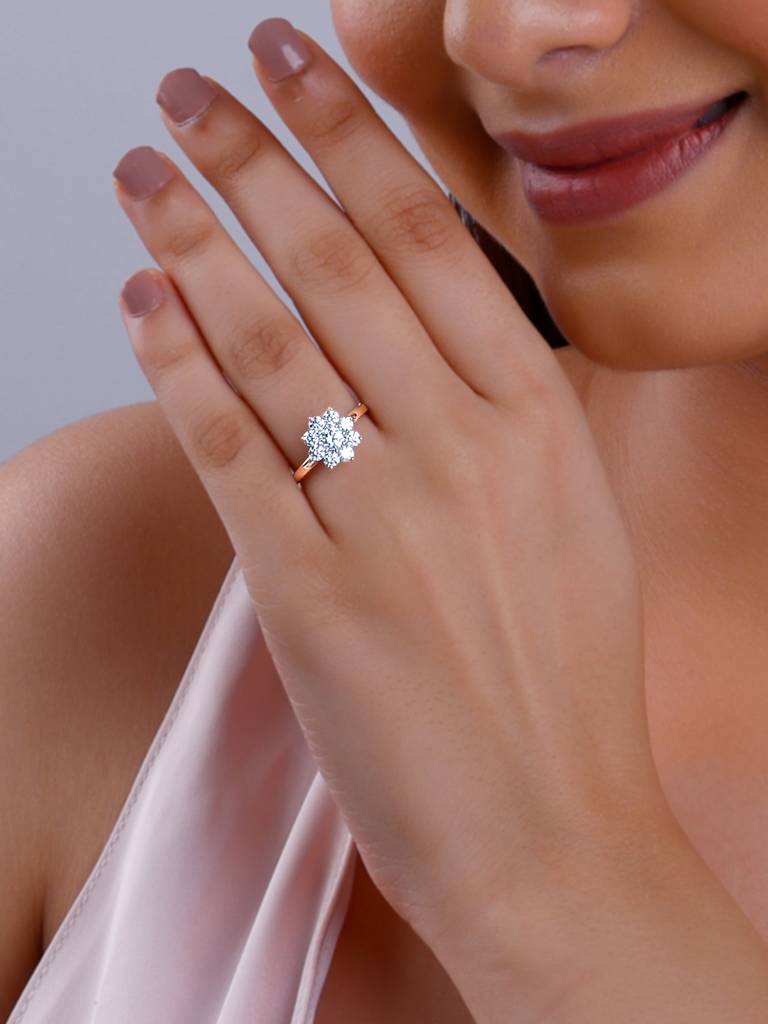 14K Rose Gold Hera Solitaire Diamond Ring : GDLBBR027