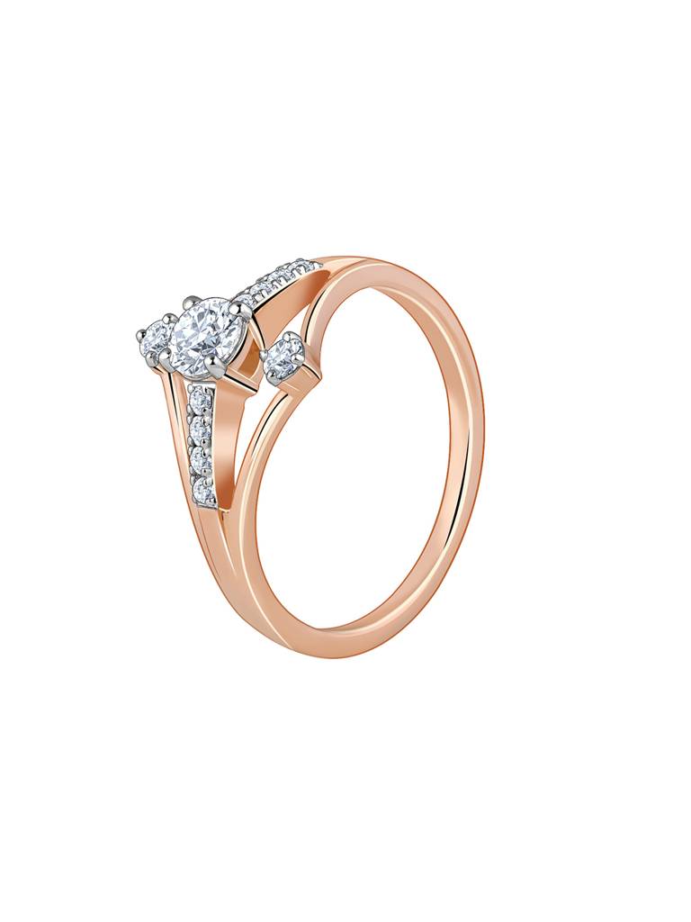 14K Rose Gold Ariel Solitaire Diamond Ring : GDLBBR02