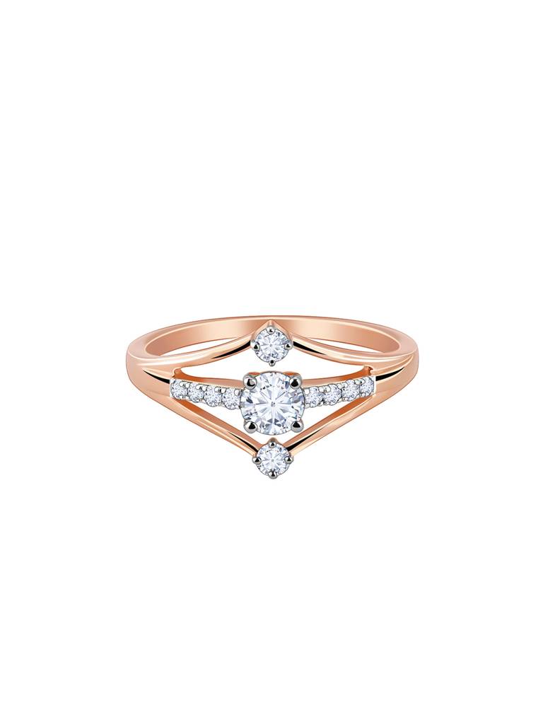 14K Rose Gold Ariel Solitaire Diamond Ring : GDLBBR02