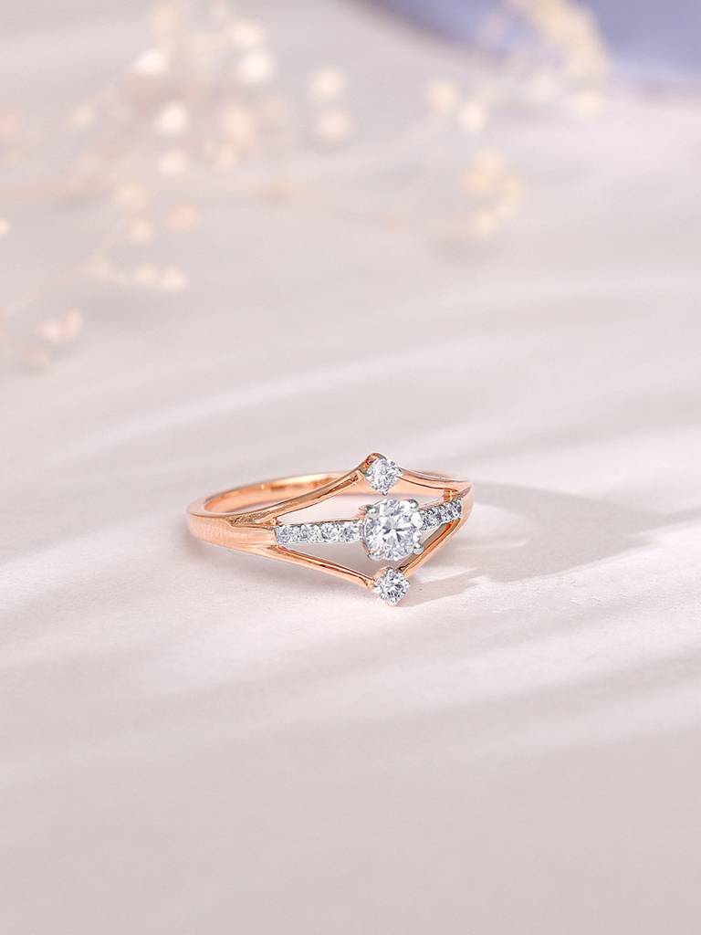 14K Rose Gold Ariel Solitaire Diamond Ring : GDLBBR02