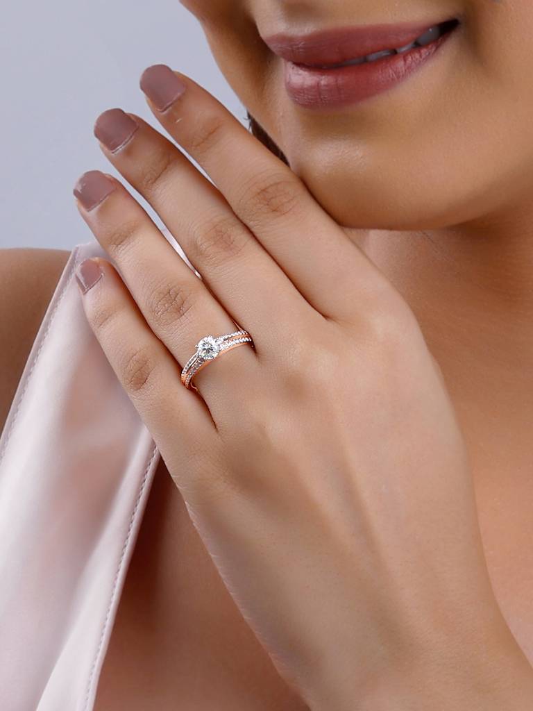18K Rose Gold Prima Donna Diamond Ring : GDLBBR046
