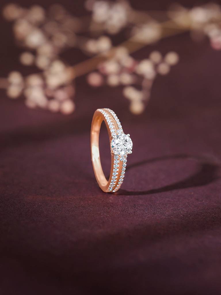 18K Rose Gold Prima Donna Diamond Ring : GDLBBR046