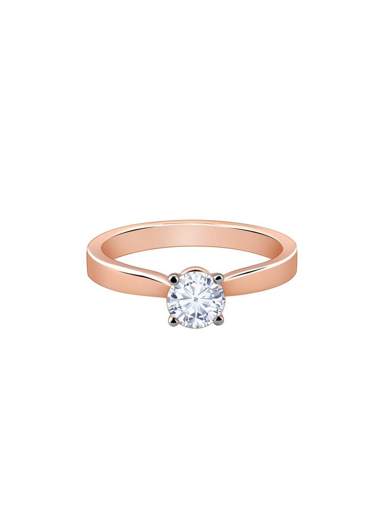 18K Rose Gold Solitaire Joy Diamond Ring : GDLBBR048