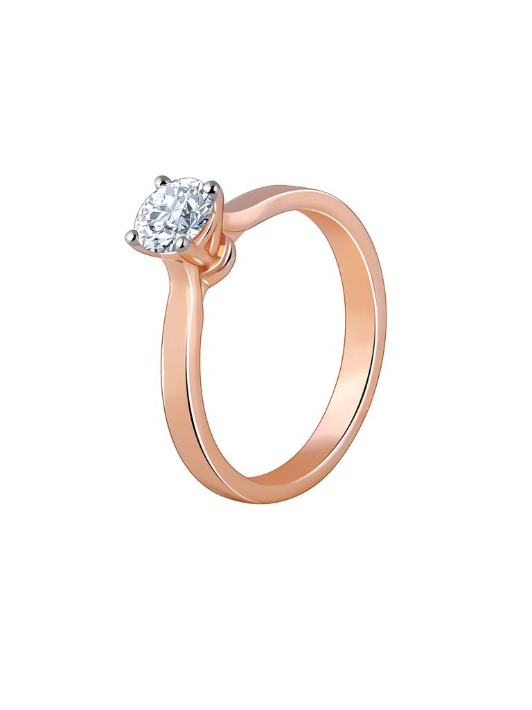 18K Rose Gold Solitaire Joy Diamond Ring : GDLBBR048