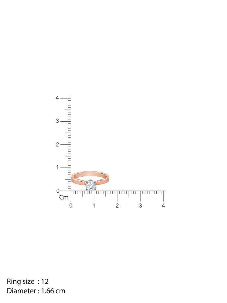 18K Rose Gold Solitaire Joy Diamond Ring : GDLBBR048