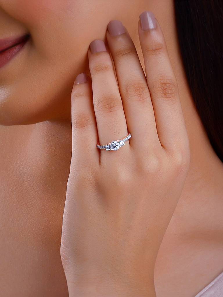 14K Rose Gold Miranda Solitaire Diamond Ring : GDLBBR05