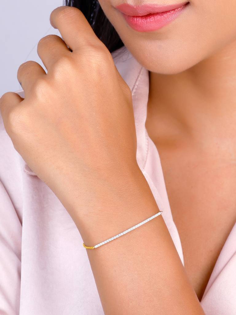 Giva 14K Yellow Gold Lovingly Serene Diamond Bracelet : GDLBR011