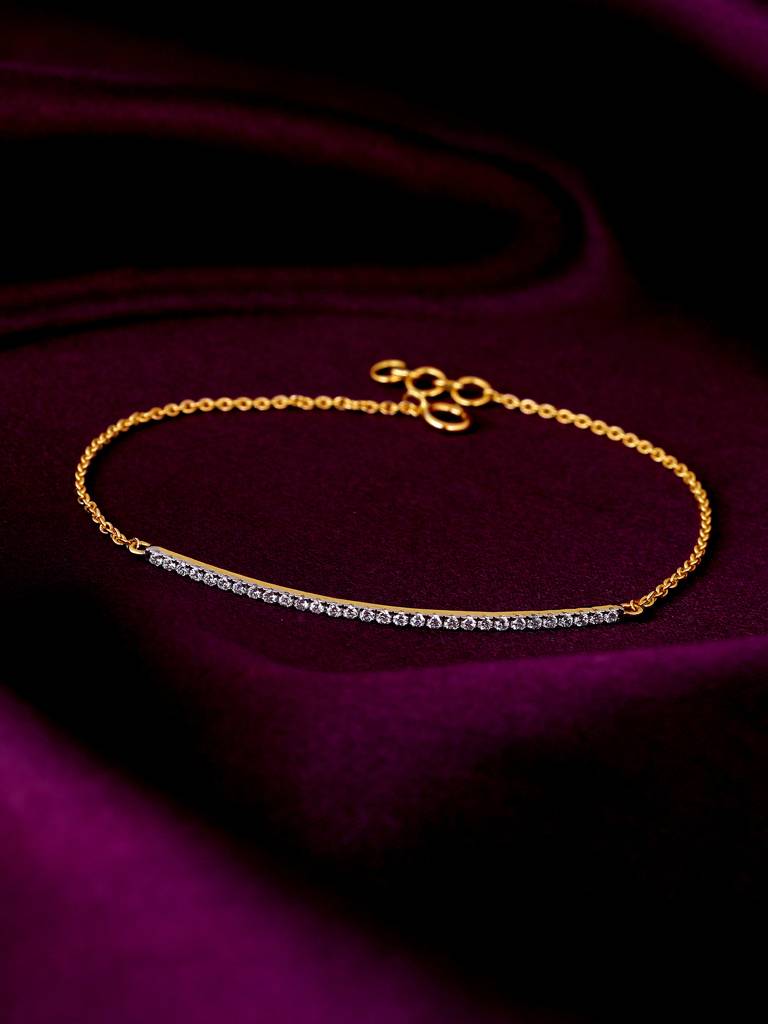 Giva 14K Yellow Gold Lovingly Serene Diamond Bracelet : GDLBR011