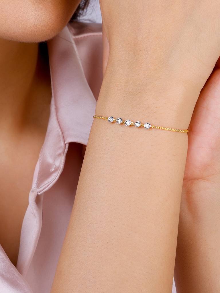 Giva 14K Yellow Gold Dazzling Cascade Diamond Bracelet : GDLBR013
