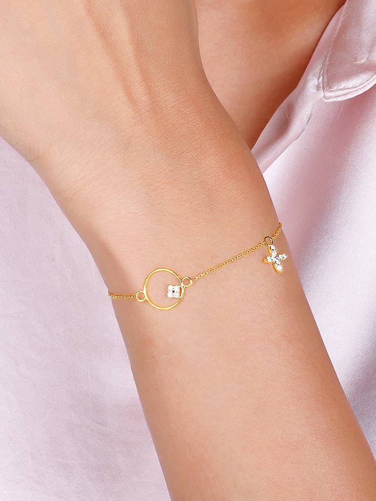 Giva 14K Yellow Gold Love'S Haven Diamond Bracelet : GDLBR02
