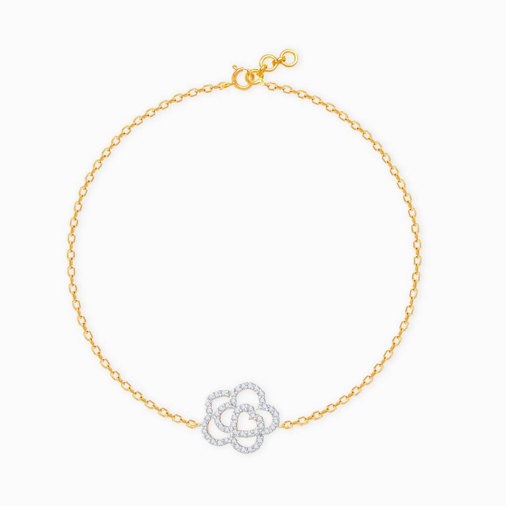 14K Gold Plumeria Diamond Bracelet : GDLBR04
