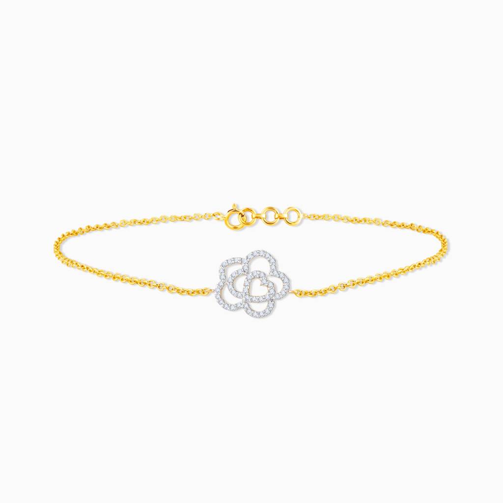 14K Gold Plumeria Diamond Bracelet : GDLBR04