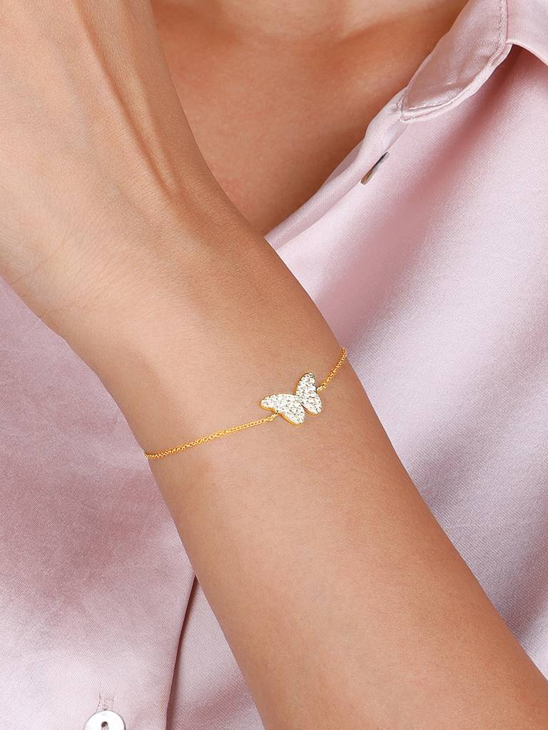 Giva 14K Yellow Gold Mysterious Butterfly Diamond Bracelet : GDLBR05