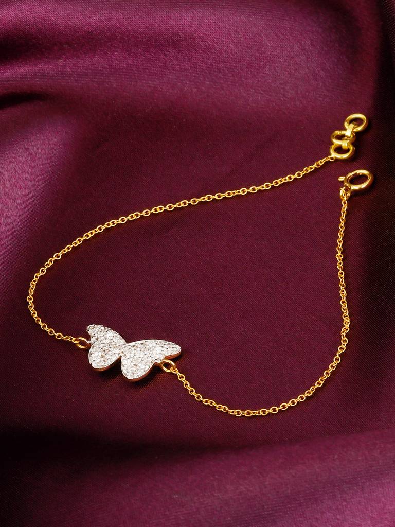Giva 14K Yellow Gold Mysterious Butterfly Diamond Bracelet : GDLBR05