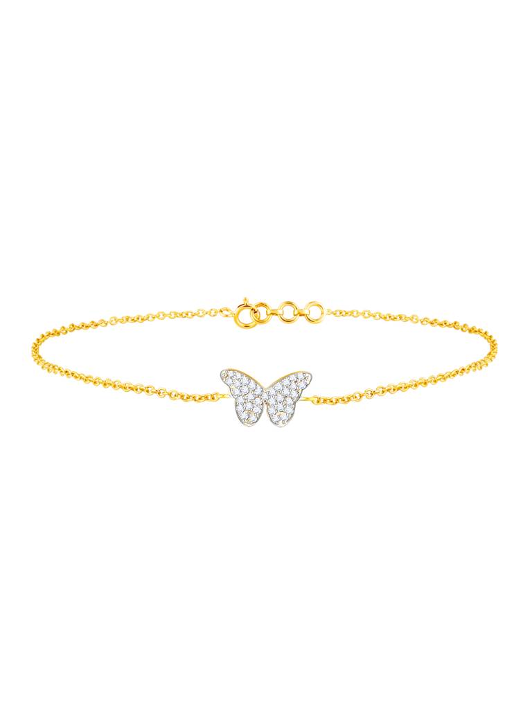 Giva 14K Yellow Gold Mysterious Butterfly Diamond Bracelet : GDLBR05