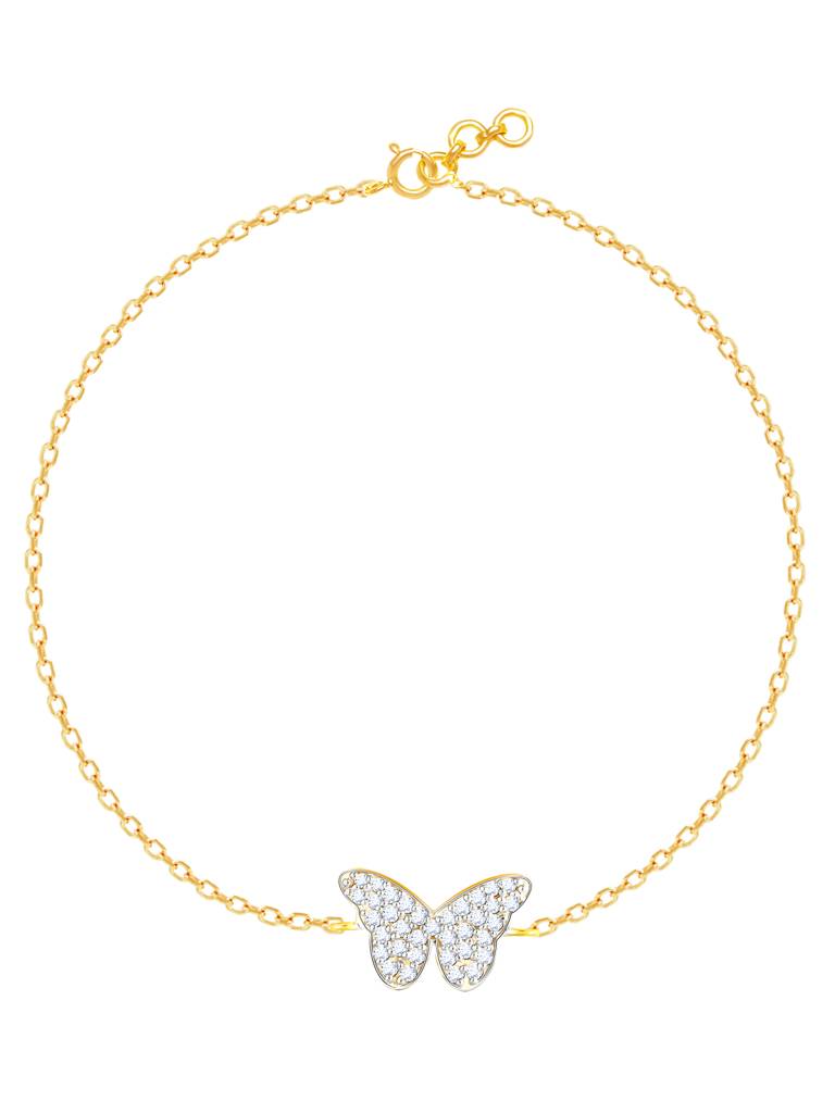 Giva 14K Yellow Gold Mysterious Butterfly Diamond Bracelet : GDLBR05