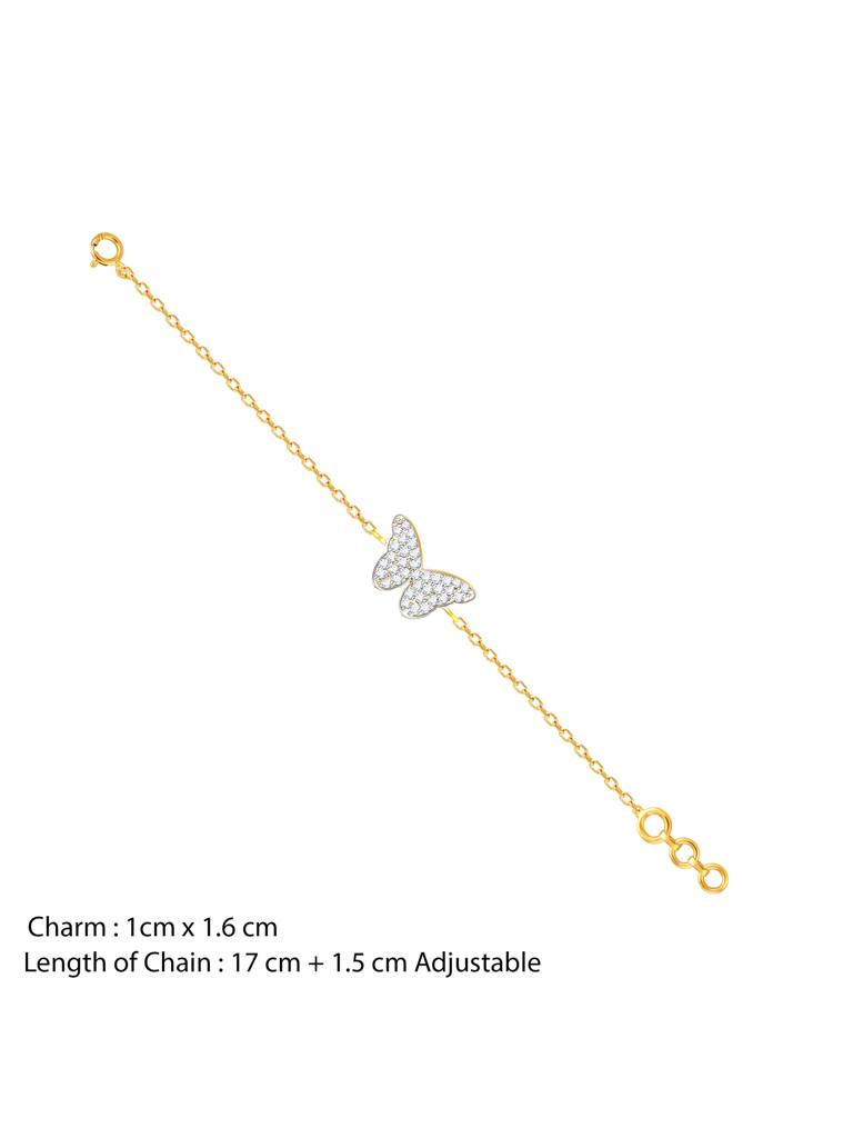 Giva 14K Yellow Gold Mysterious Butterfly Diamond Bracelet : GDLBR05
