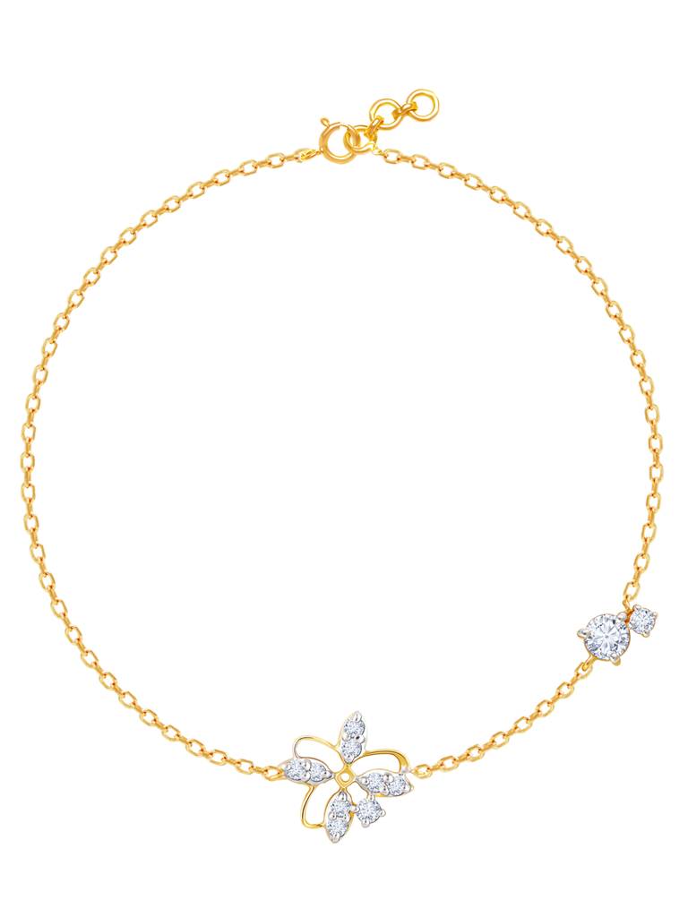 Giva 14K Yellow Gold Floral Magic Diamond Bracelet : GDLBR06