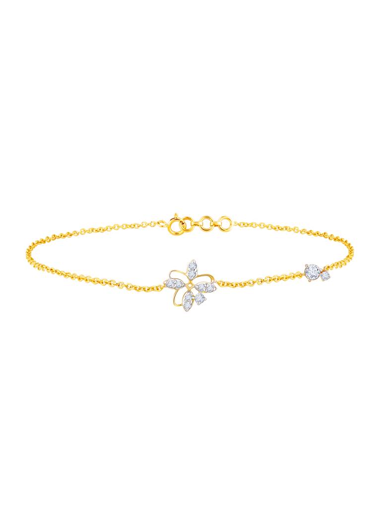 Giva 14K Yellow Gold Floral Magic Diamond Bracelet : GDLBR06