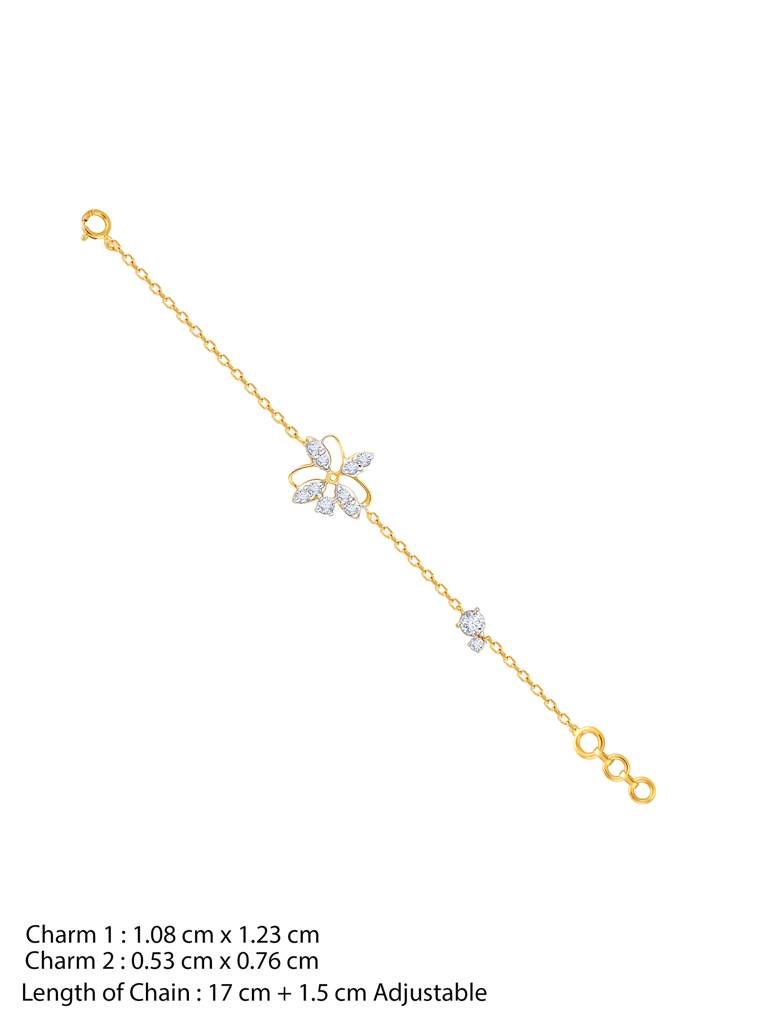 Giva 14K Yellow Gold Floral Magic Diamond Bracelet : GDLBR06