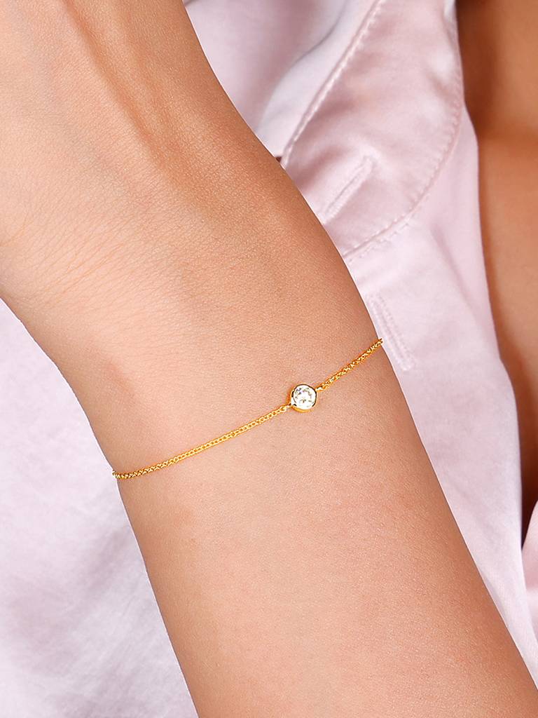 Giva 14K Yellow Gold Serene Sparkle Diamond Bracelet : GDLBR07