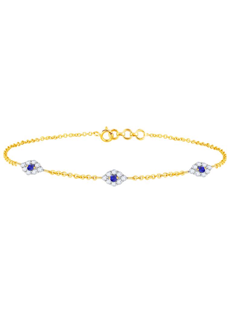 Giva 14K Yellow Gold Classic Evil Eye Diamond Bracelet : GDLBR08