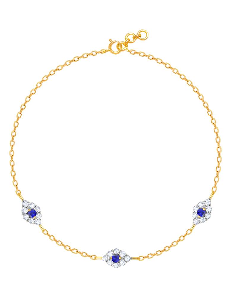 Giva 14K Yellow Gold Classic Evil Eye Diamond Bracelet : GDLBR08