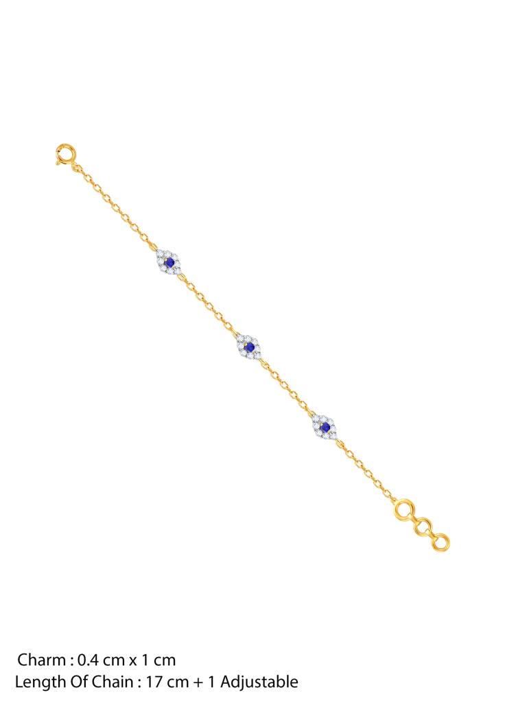 Giva 14K Yellow Gold Classic Evil Eye Diamond Bracelet : GDLBR08