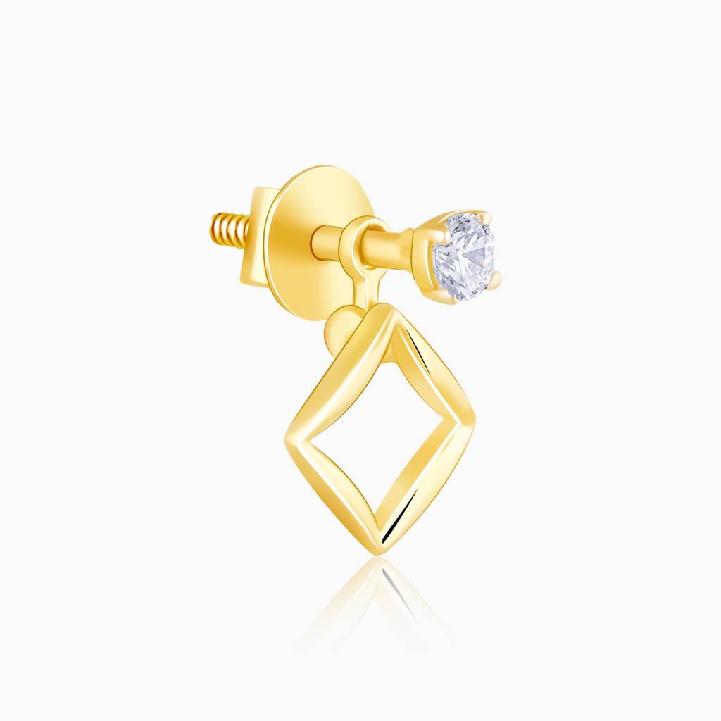 14K Gold Geometric Radiance Convertible Diamond Earrings : GDLER0102