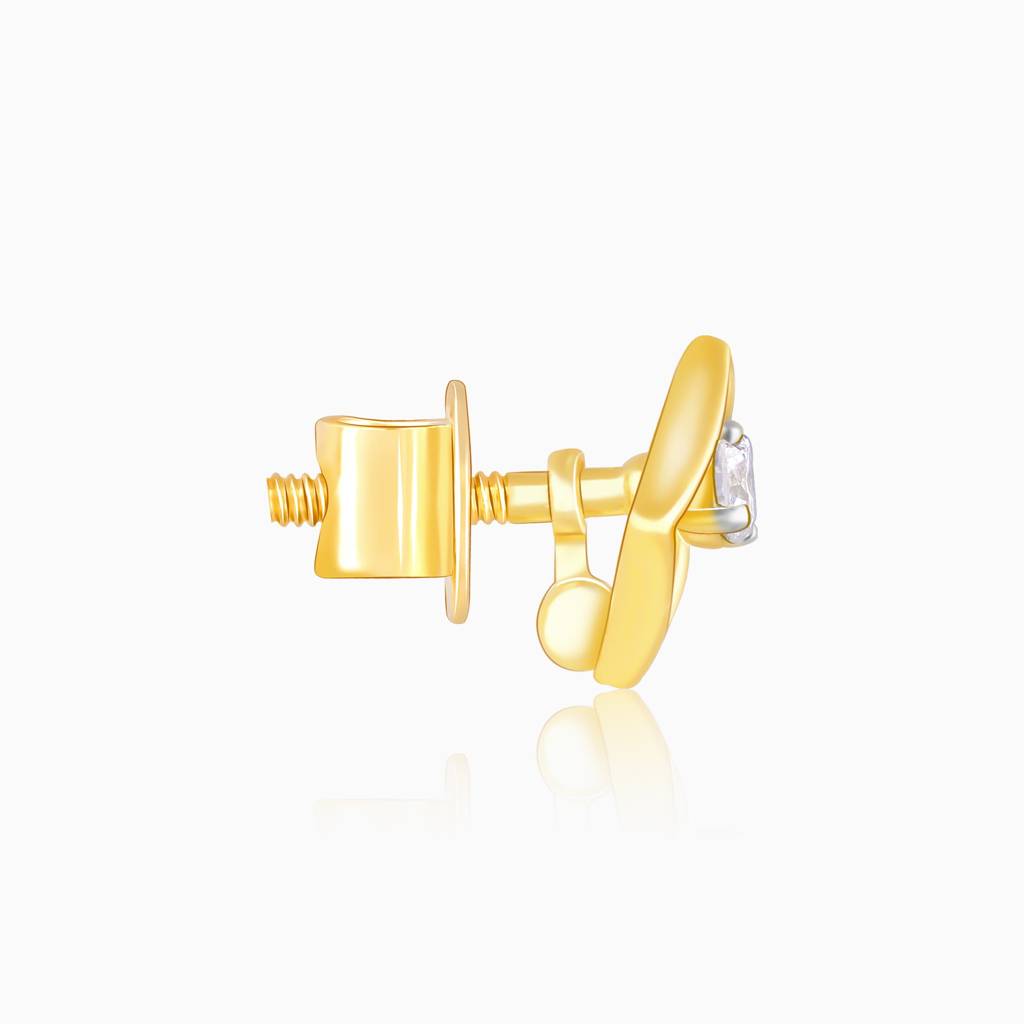14K Gold Geometric Radiance Convertible Diamond Earrings : GDLER0102