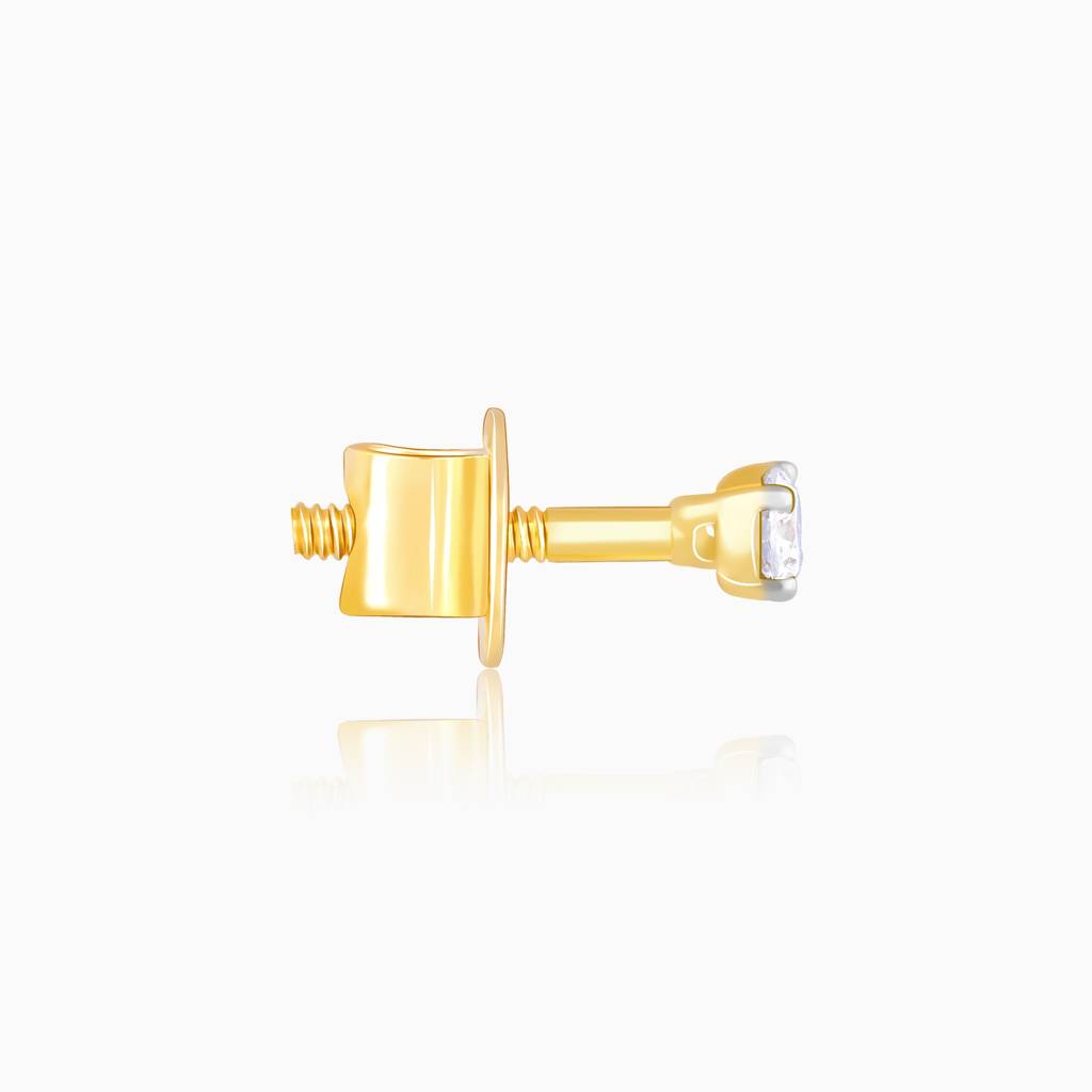 14K Gold Geometric Radiance Convertible Diamond Earrings : GDLER0102