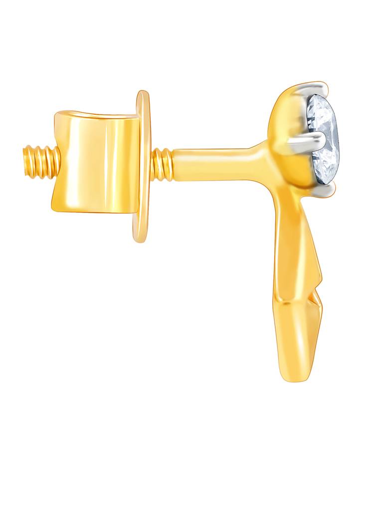 14K Yellow Gold Classic Diamond Earrings : GDLER0103