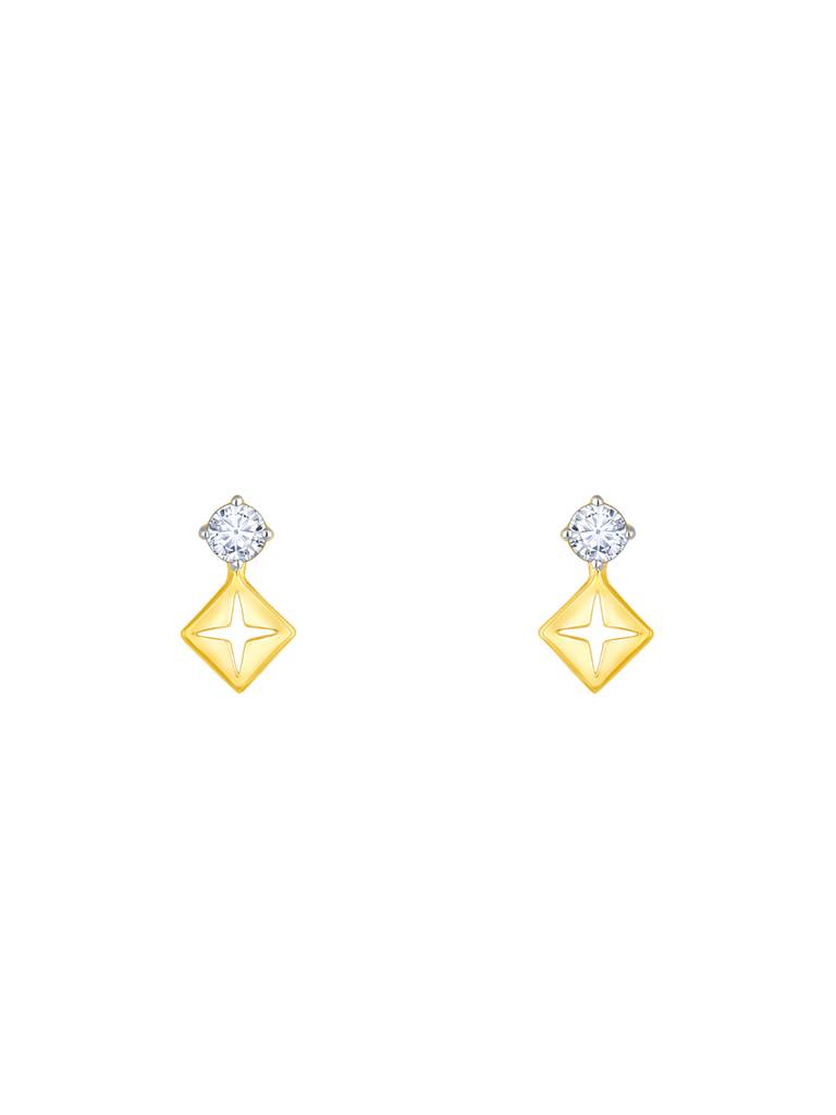14K Yellow Gold Classic Diamond Earrings : GDLER0103