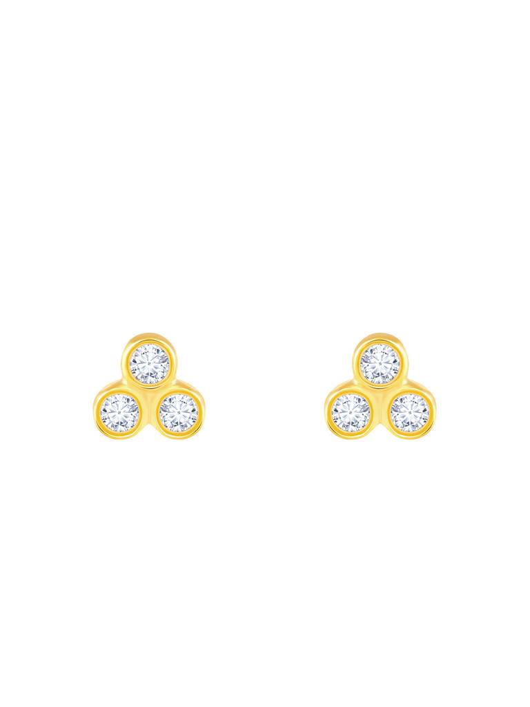 Giva 14K Yellow Gold Trifecta Diamond Earrings Gifts For Women & Girls : GDLER0108