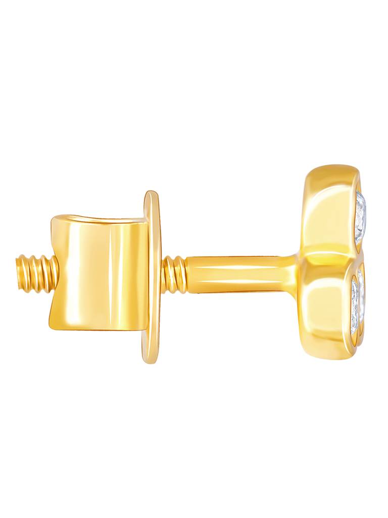 Giva 14K Yellow Gold Trifecta Diamond Earrings Gifts For Women & Girls : GDLER0108