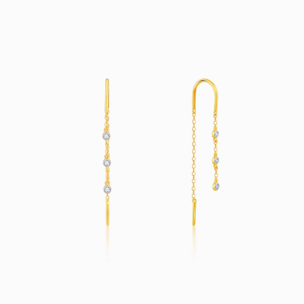 14K Gold Orion Diamond Sui Dhaga Earrings : GDLER0128