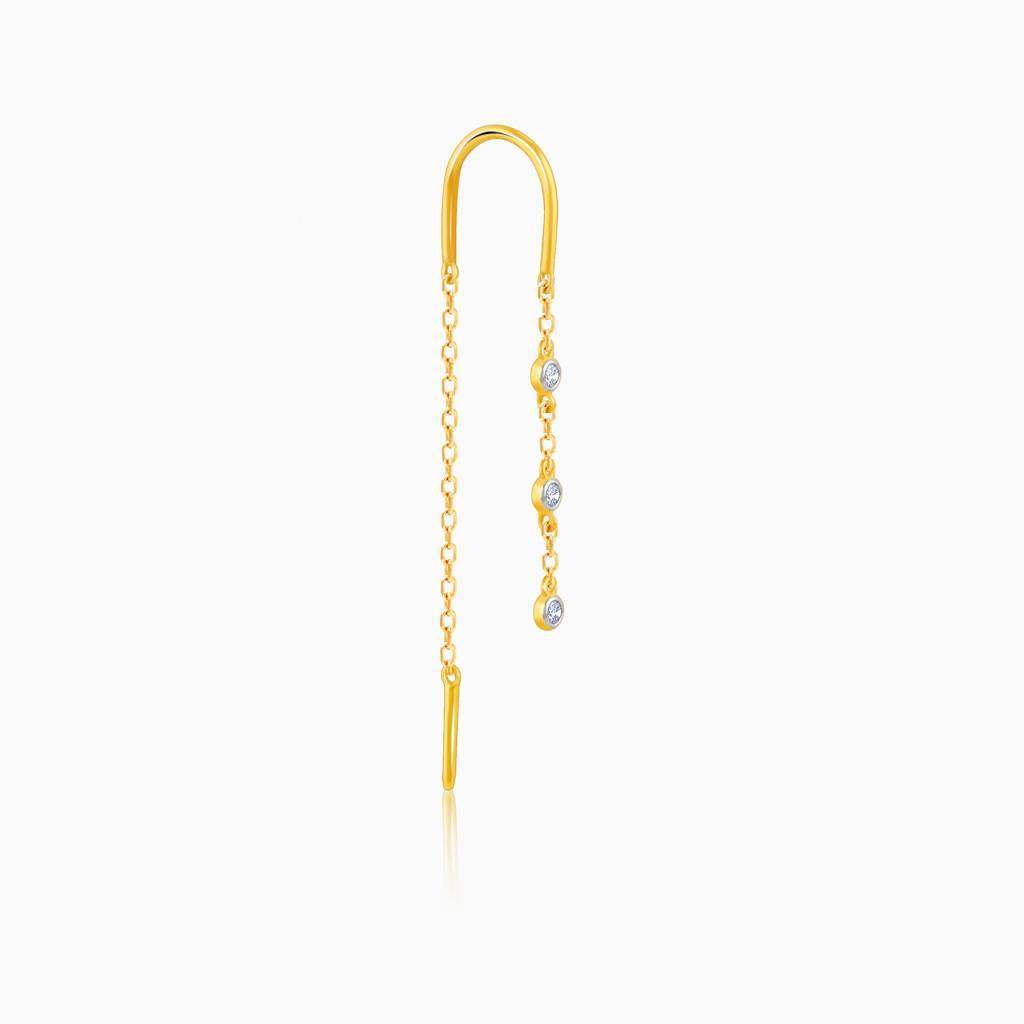 14K Gold Orion Diamond Sui Dhaga Earrings : GDLER0128