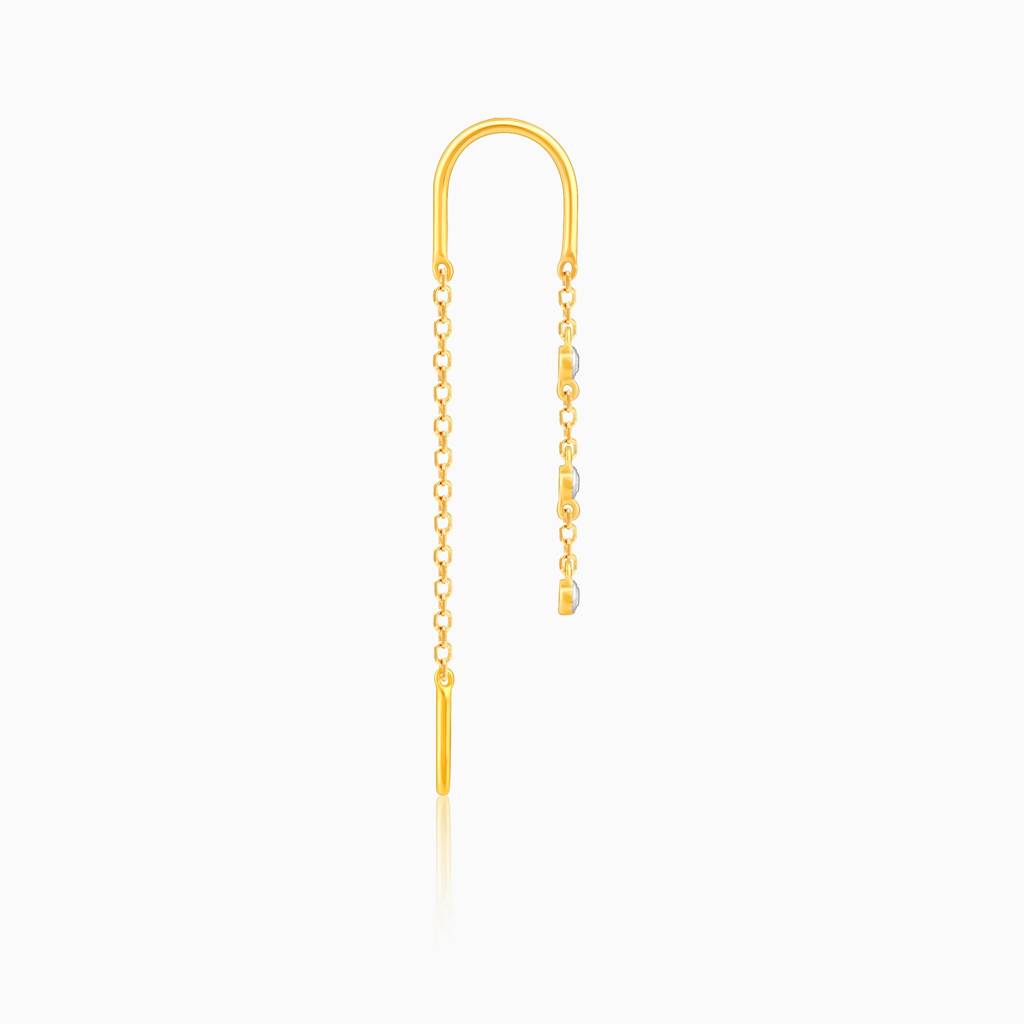 14K Gold Orion Diamond Sui Dhaga Earrings : GDLER0128