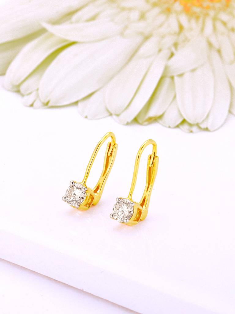 Giva 14K Yellow Gold Galactic Glitter Diamond Earrings : GDLER013