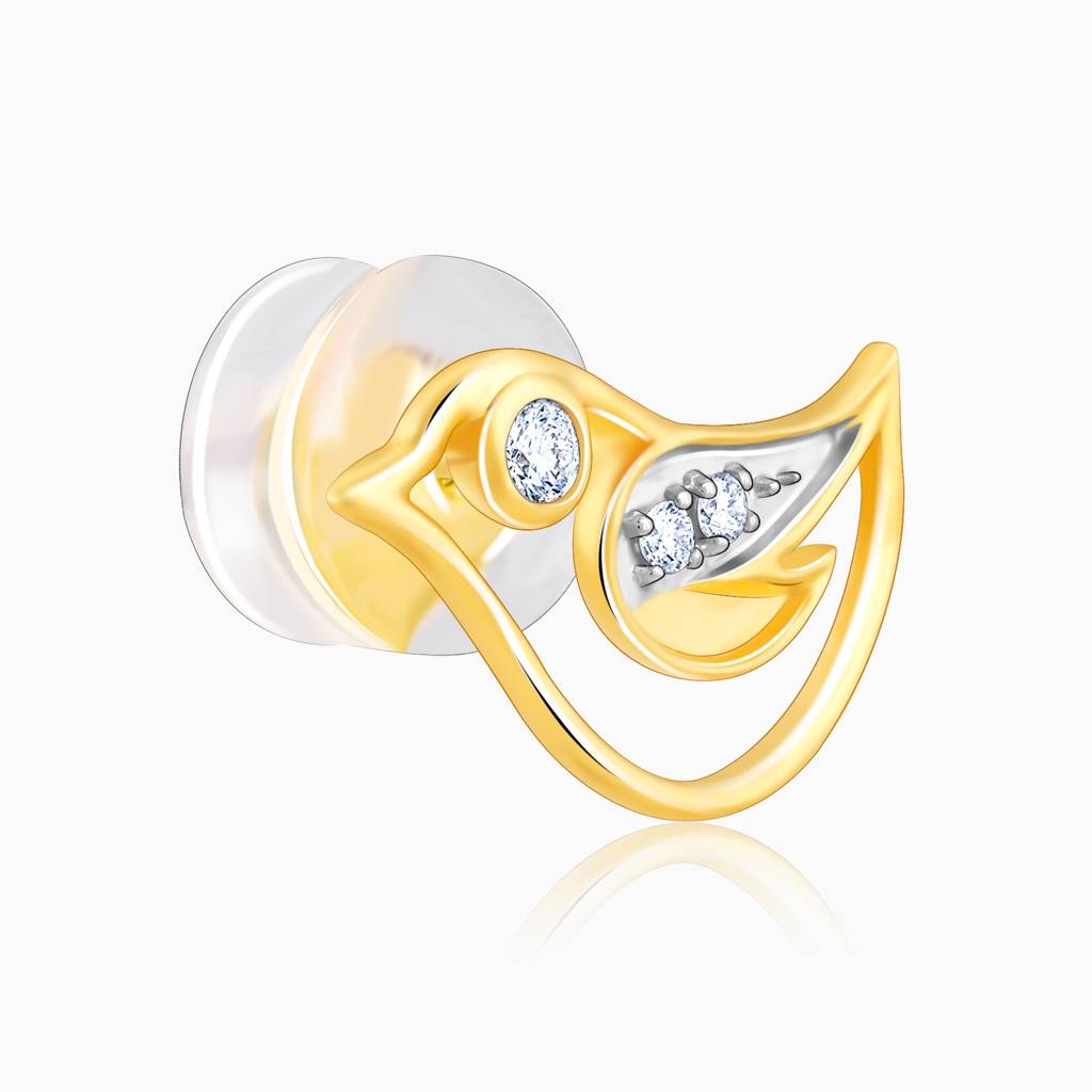 14K Gold Birdie Stud Diamond Earrings : GDLER0149