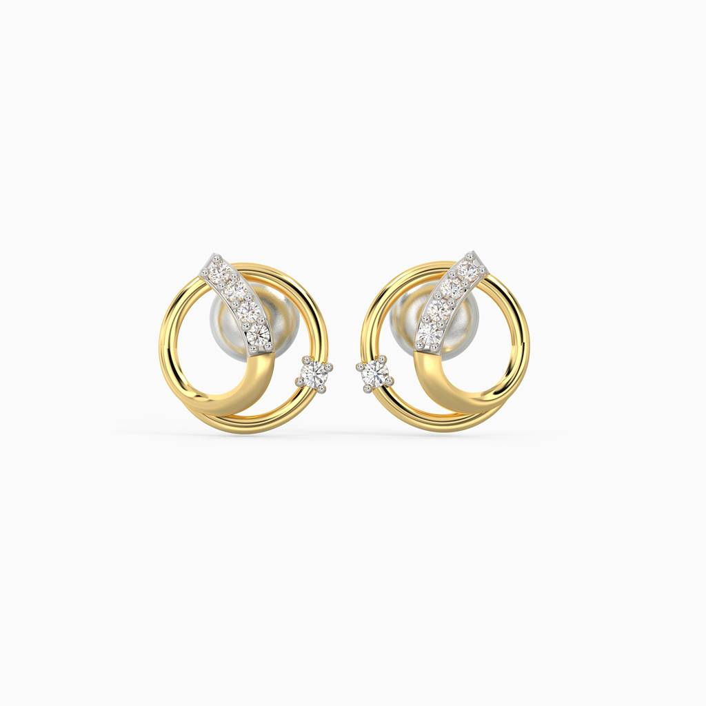 14K Gold Orb Diamond Earrings : GDLER0162