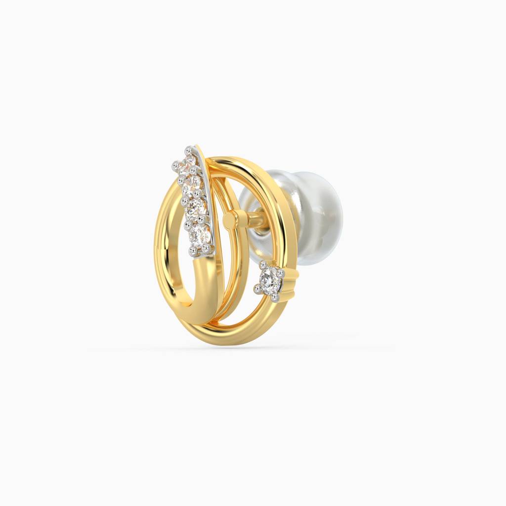 14K Gold Orb Diamond Earrings : GDLER0162