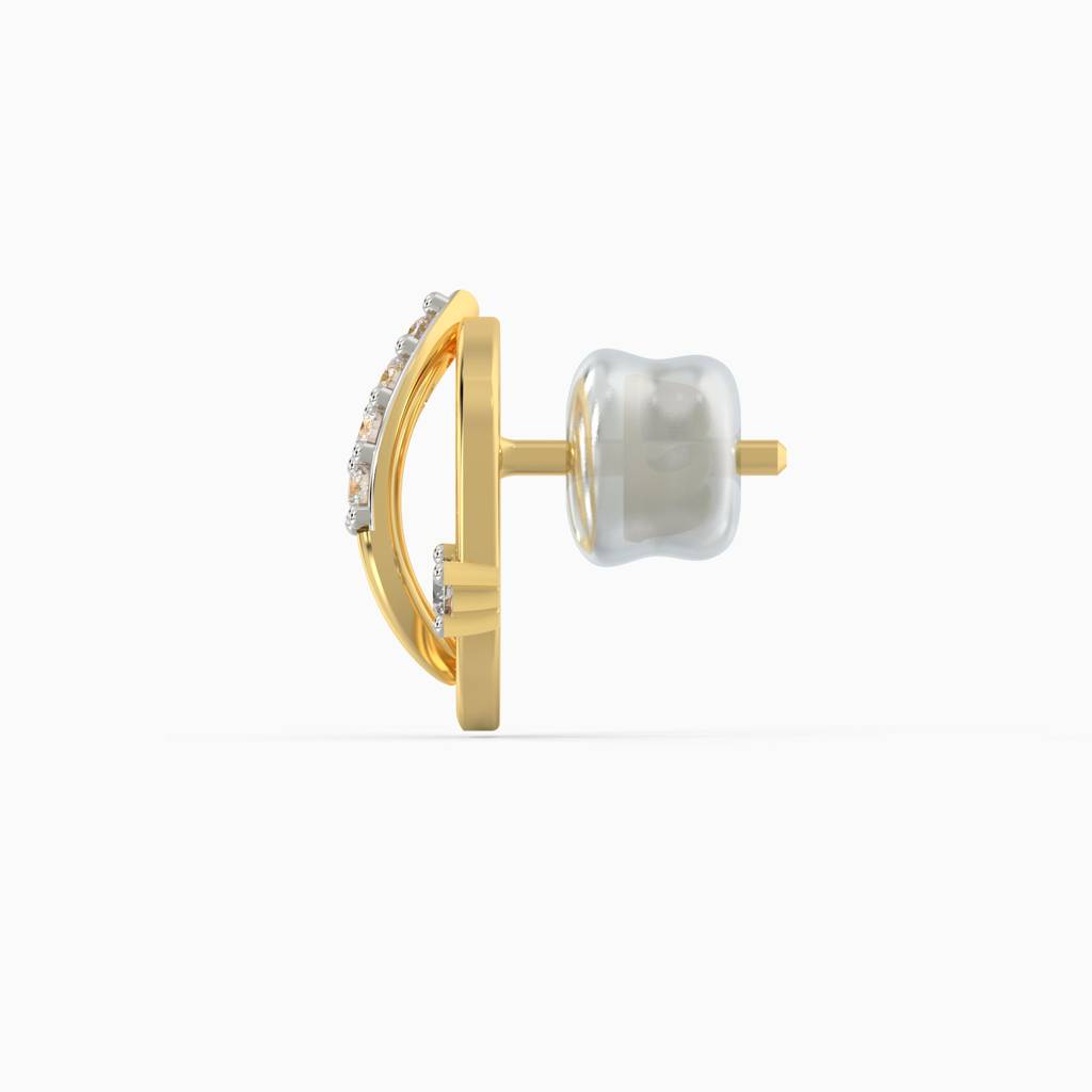 14K Gold Orb Diamond Earrings : GDLER0162