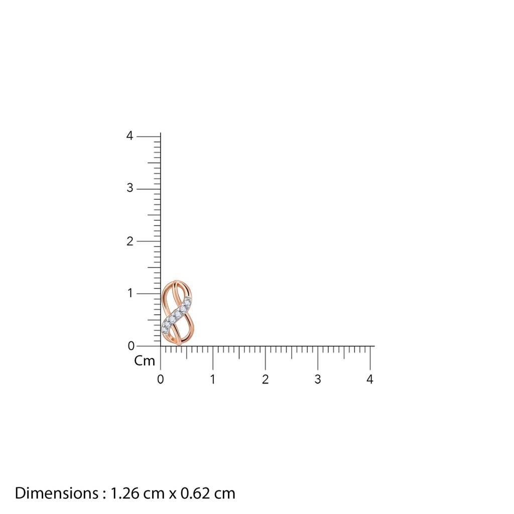 18K Rose Gold Infinity Sparkle Diamond Earrings : GDLER0192