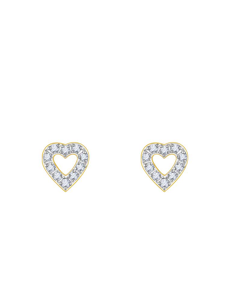 18K Yellow Gold Aspiring Heart Diamond Earrings : GDLER0204