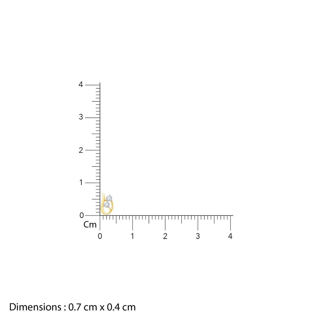 Gold Elegant Twirl Diamond Stud Earrings : GDLER0209