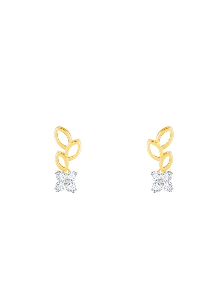 Giva 14K Yellow Gold Morning Glory Diamond Earrings Gifts For Women & Girls : GDLER021