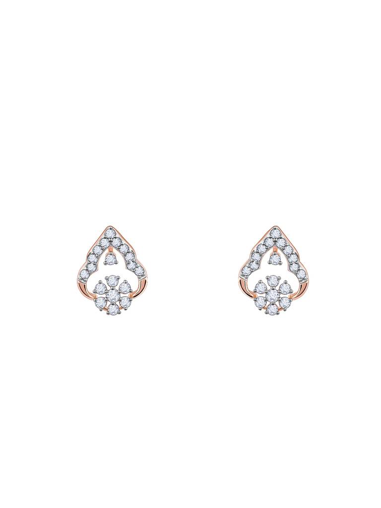 18K Rose Gold Grogeous Drop Diamond Earrings : GDLER0236